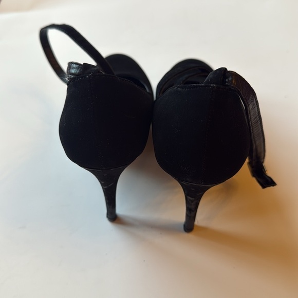 Top Moda Elegant Strappy Stiletto Black Heels size 8 1/2 - Picture 9 of 9